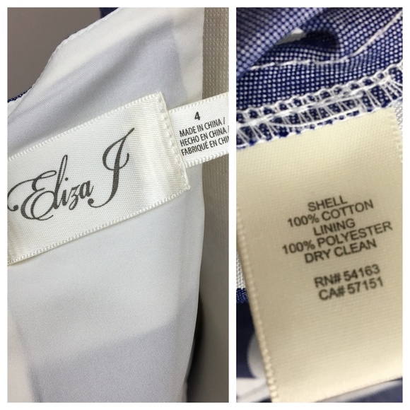 ELIZA J Cotton Striped Fit & Flare Chambray Dress - Picture 7 of 7